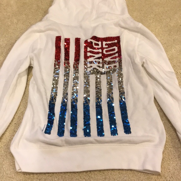 PINK Victoria's Secret Tops - American flag PINK hoodie